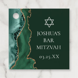Etiquetas Para Recuerdos El bar de la agata de oro verde oscuro Mitzvah Fie