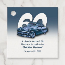 Etiquetas Para Recuerdos El Clásico Auto Azul de Viaje Cumple 60 Años
