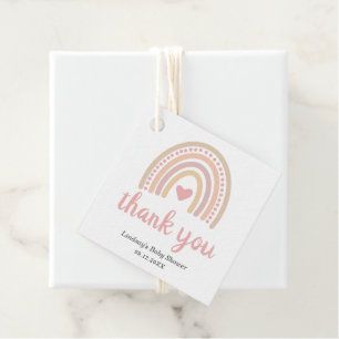 Etiquetas Para Recuerdos El corazón rosado adorable Chica Boho Rainbow Baby
