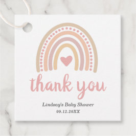 Etiquetas Para Recuerdos El corazón rosado adorable Chica Boho Rainbow Baby