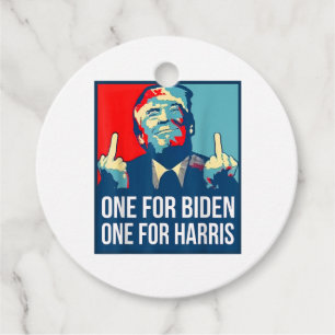 Etiquetas Para Recuerdos El dedo medio de Donald Trump, Biden Harris Americ