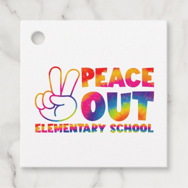 Etiquetas Para Recuerdos El Día Pasado, la Escuela Primaria "Peace Out" se  (Anverso)
