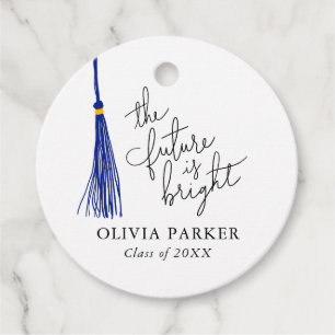 Etiquetas Para Recuerdos El futuro es el brillante Fiesta de Blue Tassel Gr