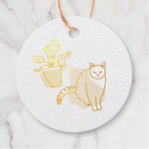 Etiquetas Para Recuerdos El gato y la planta