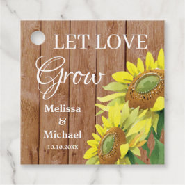 Etiquetas Para Recuerdos El girasol de la madera rústica deja que el amor c