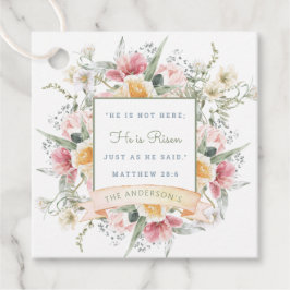 Etiquetas Para Recuerdos Él ha Resucitado Floral Escritura Pascua Resurrecc