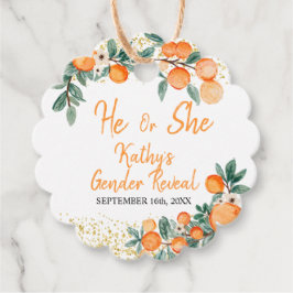 Etiquetas Para Recuerdos El o ella género revelan a Naranja pequeño cutie