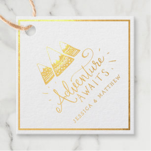 Etiquetas Para Recuerdos El oro tribal de Boho "Adventure Awaits" Baby Show