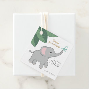 Etiquetas Para Recuerdos Elefante gris con salpicaduras de agua gracias