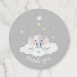 Etiquetas Para Recuerdos Elefante neutral de género Baby Shower de cacahuet