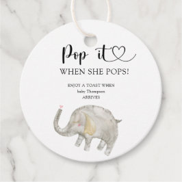 Etiquetas Para Recuerdos Elefante Pop it cuando ella estalla baby shower