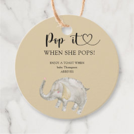 Etiquetas Para Recuerdos Elefante Pop it cuando ella estalla baby shower