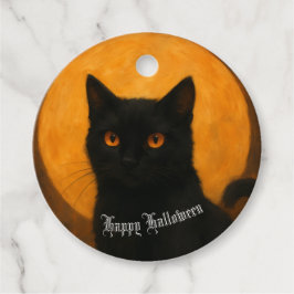 Etiquetas Para Recuerdos Elegancia Espeluznante Halloween Gato Negro Luna d