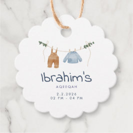 Etiquetas Para Recuerdos Elegant Aqiqah Favor Tags Baby Boy Thank You Gift 