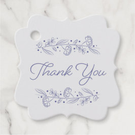 Etiquetas Para Recuerdos Elegant Blue Hand Drawn Floral Vines