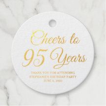 Elegant Classic Foil Cheers to 95 Years Gold