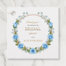 Etiquetas Para Recuerdos Elegant Dusty Blue Roses Baby's Breathe Gracias