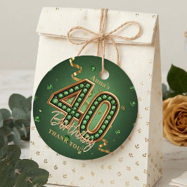 Etiquetas Para Recuerdos Elegant Emerald Green Gold 40th Birthday Luxury