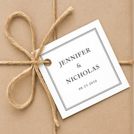 Etiquetas Para Recuerdos Elegant Formal Black And White Wedding