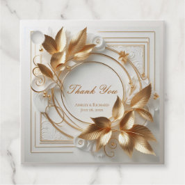 Etiquetas Para Recuerdos Elegant Gold Botanical Wedding Favor Tags