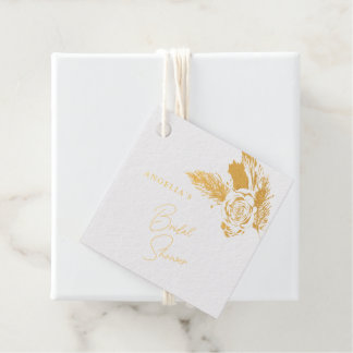 Etiquetas Para Recuerdos Elegant Gold Floral Composition Foil Gift Tag