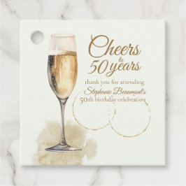 Etiquetas Para Recuerdos Elegant Modern Champagne Cheers 50th Birthday