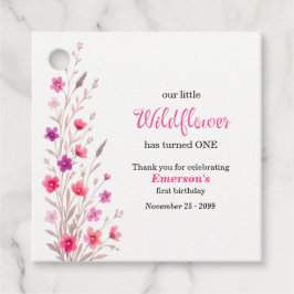Etiquetas Para Recuerdos Elegant Pink  Wildflower 1st Birthday Party