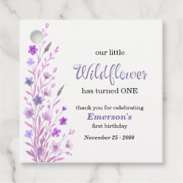 Etiquetas Para Recuerdos Elegant Purple Wildflower 1st Birthday Party