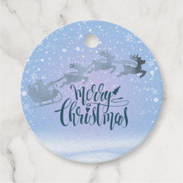 Etiquetas Para Recuerdos Elegant Santa & Sleigh Christmas Winter Wonderland