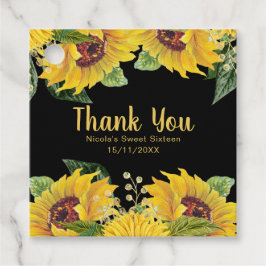 Etiquetas Para Recuerdos Elegant Sunflowers and Foliage Sweet Sixteen