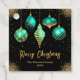 Etiquetas Para Recuerdos Elegant Teal and Gold Ornament Christmas