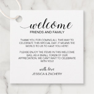 Etiquetas Para Recuerdos Elegant Wedding Welcome Gift Basket Bag