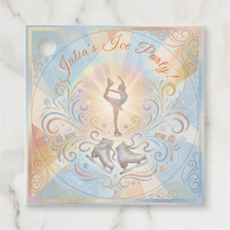 Etiquetas Para Recuerdos Elegant Winter Ice Skating Birthday 
