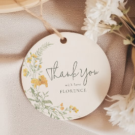 Etiquetas Para Recuerdos Elegant Yellow Floral Thank You Baby Shower