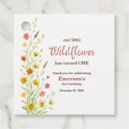 Etiquetas Para Recuerdos Elegant Yellow Wildflower 1st Birthday Party