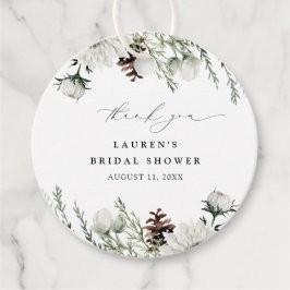 Etiquetas Para Recuerdos Elegante acuarela de invierno Gracias Ducha Bridal