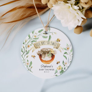 Etiquetas Para Recuerdos Elegante acuarela HoneyBee Baby Shower Gracias