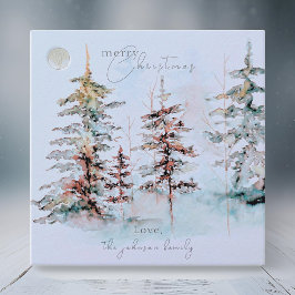 Etiquetas Para Recuerdos Elegante acuarela Navidades de Pine Forest