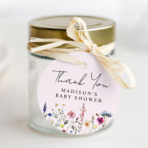 Elegante Agradecimiento de Baby Shower Flor Silves