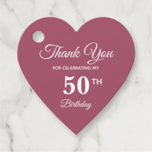 Etiquetas Para Recuerdos Elegante agradecimiento de cumpleaños número 50 en