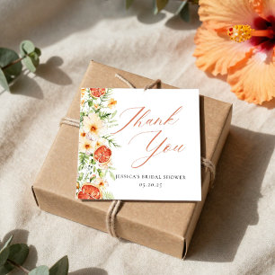 Etiquetas Para Recuerdos Elegante agradecimiento de ducha nupcial floral cí