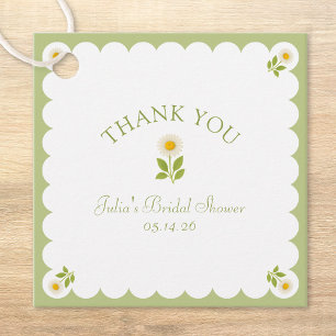 Etiquetas Para Recuerdos Elegante Agradecimiento de Regadera de Boda Verde