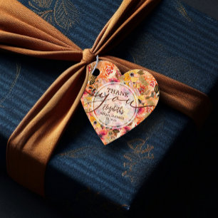 Etiquetas Para Recuerdos Elegante Agradecimiento Floral Otoñal para Despedi