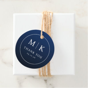 Etiquetas Para Recuerdos Elegante Agradecimiento Minimalista de Azul Marino