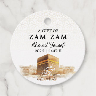 Etiquetas Para Recuerdos Elegante agua Zam Zam HAJJ MABRUR 
