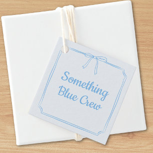 Etiquetas Para Recuerdos Elegante algo Blue Crew Cute Bow Bridal Party