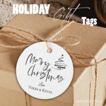 Elegante árbol blanco negro de Navidad Feliz Navid