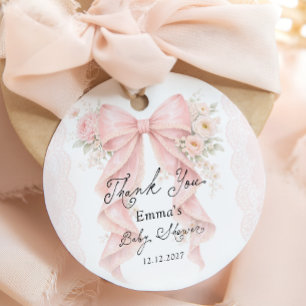 Etiquetas Para Recuerdos Elegante Arco Floral Niña Baby Shower Gracias
