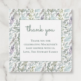 Etiquetas Para Recuerdos Elegante Baby Shower de acuarela botánica