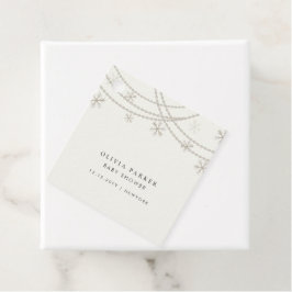 Etiquetas Para Recuerdos Elegante Baby Shower de invierno con copos de niev